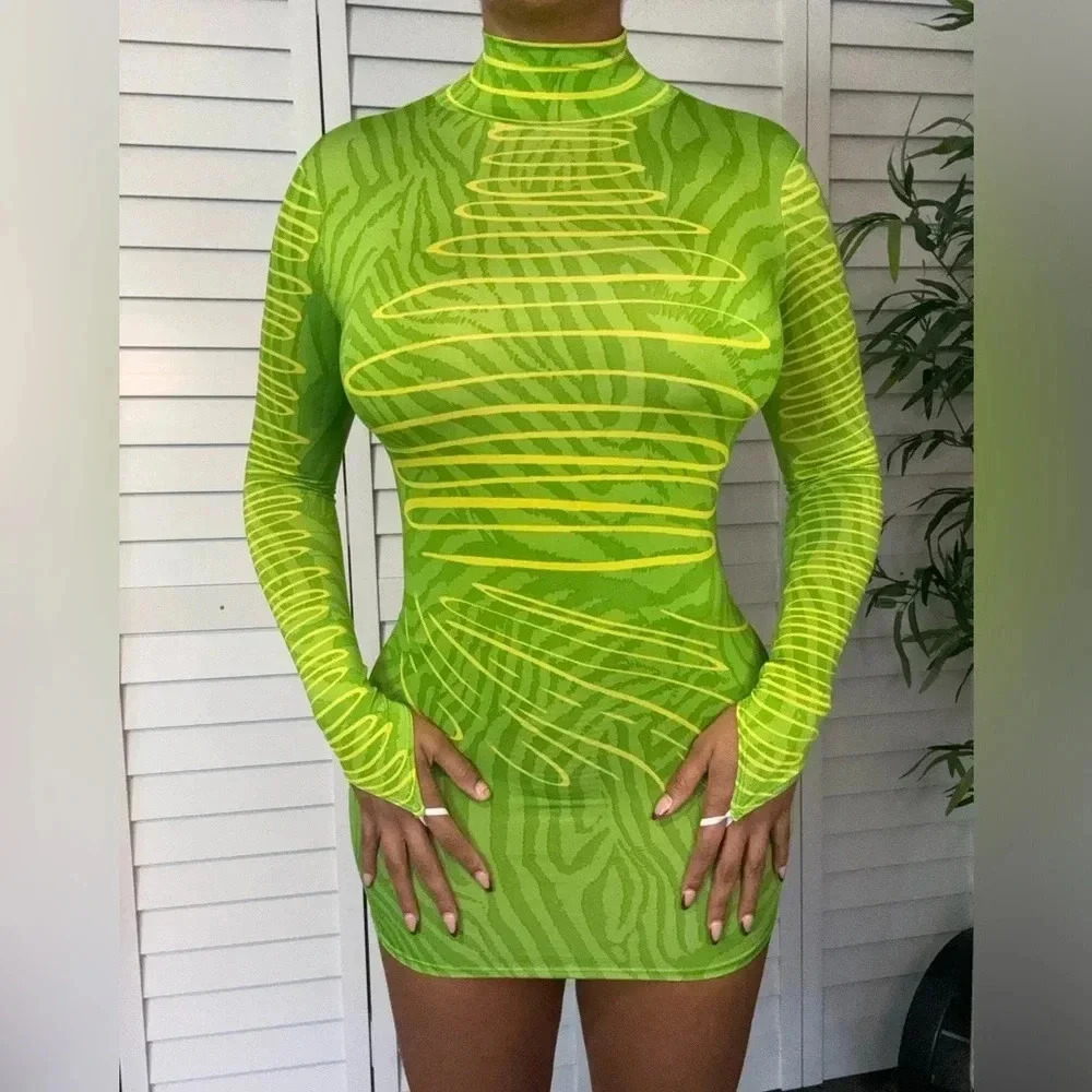 Abstract green dress